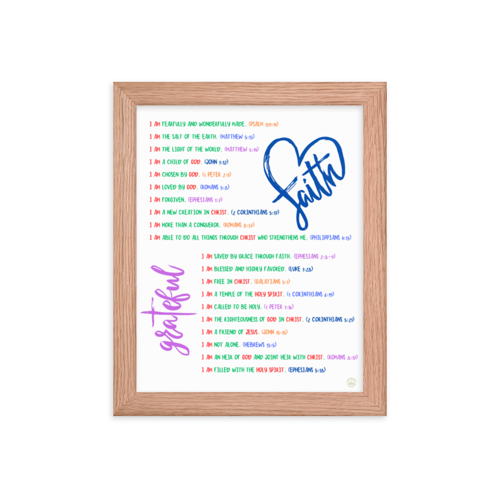 Grateful & Faithful | Faith Affirmations Framed